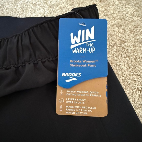 NWT Brooks Women Shakeout Pant Black Size M Jogger Athletic Sportswear - Picture 7 of 11